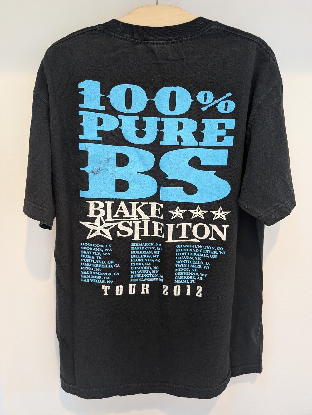 2012 Blake Shelton Red River Blue, "100% Pure BS" Tour Shirt. Size L - Picture 2 of 2